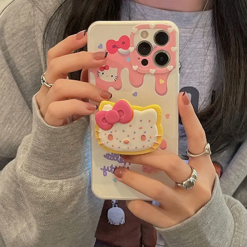 

Kawaii Sanrioed Kts мультфильм с подставкой для Iphone 12 13 Mini 11 Pro Max Xr X Xs Max Все включено ударопрочный чехол для телефона