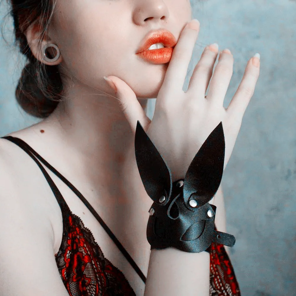 Широкие манжеты в виде кошки из искусственной кожи стиле панк готика рок унисекс