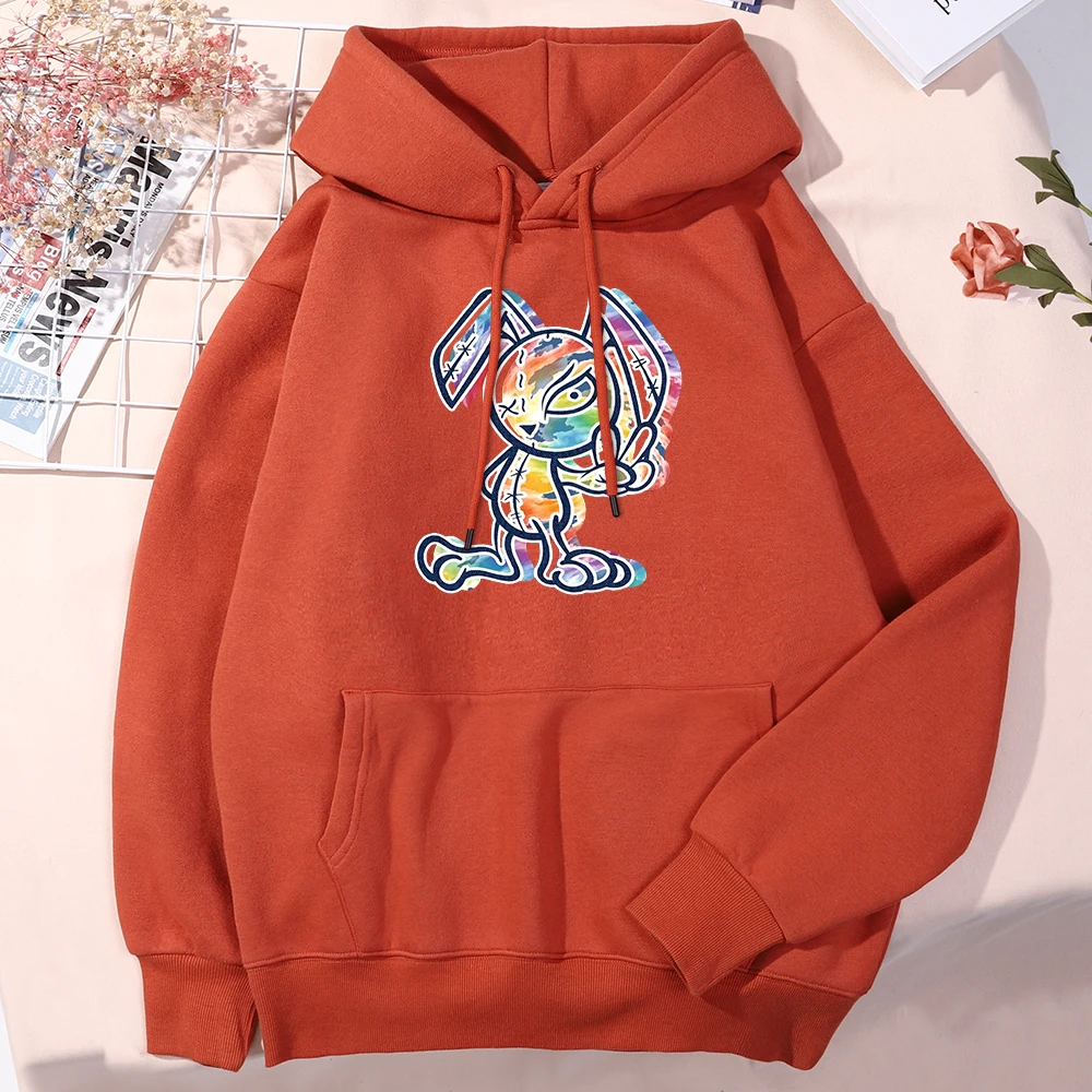 

Scissorhands Rabbit Y2K Kawaii Printing Mens Hoody Kpop Casual Clothing Trend Autumn Pullover Hip Hop Creativity Mens Streetwear