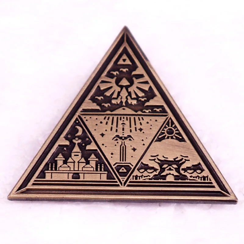 

Entertainment Games Badges Lapel Pins for Backpacks Metal Triangle Enamel Pin Brooches Fashion Jewelry Accessories Gifts