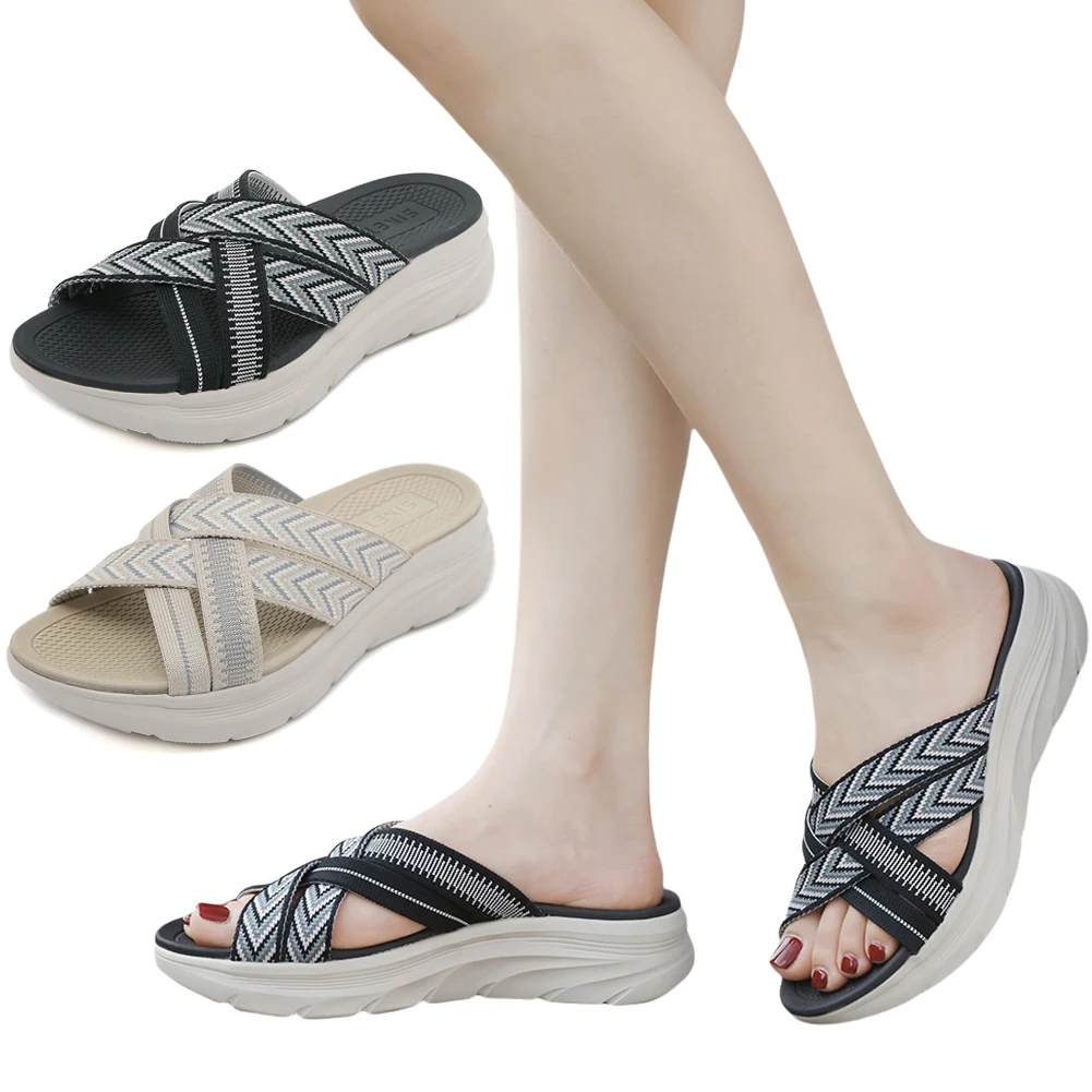Женские Повседневные Мягкие Сандалии С Открытым Носком И Перекрестными