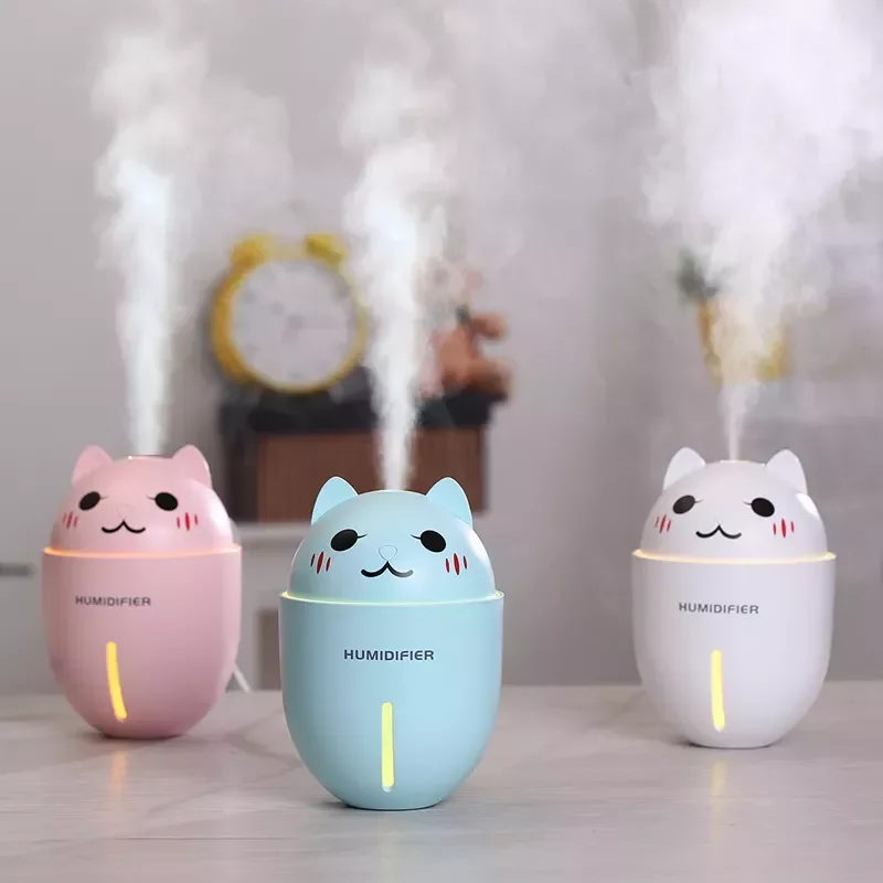 

NEW 2023 Cat Air Humidifier With Light Ultrasonic 3 In 1 Humidificador USB Aroma Diffuser Fogger Air Purifier For Car Home Offi