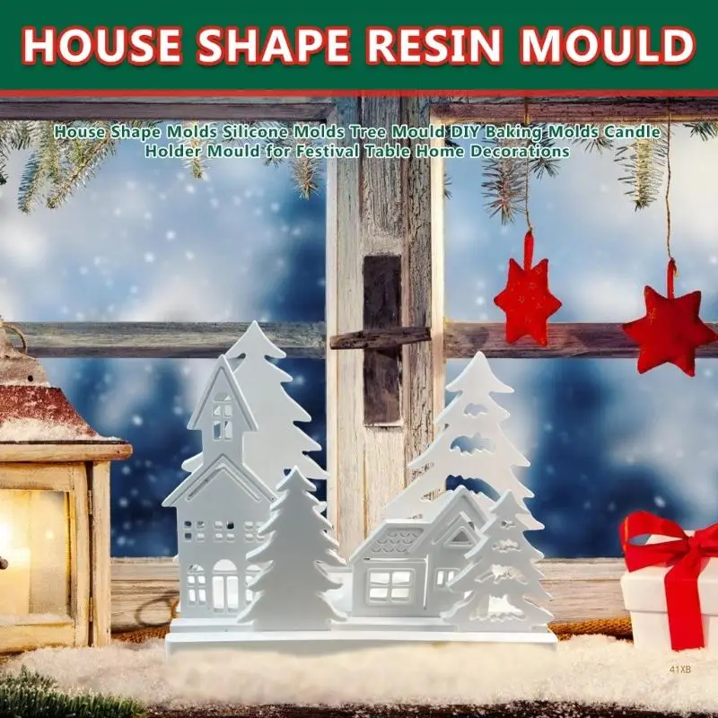 41XB силиконовые формы в форме дома форма для подсвечника литья ручной работы мыла