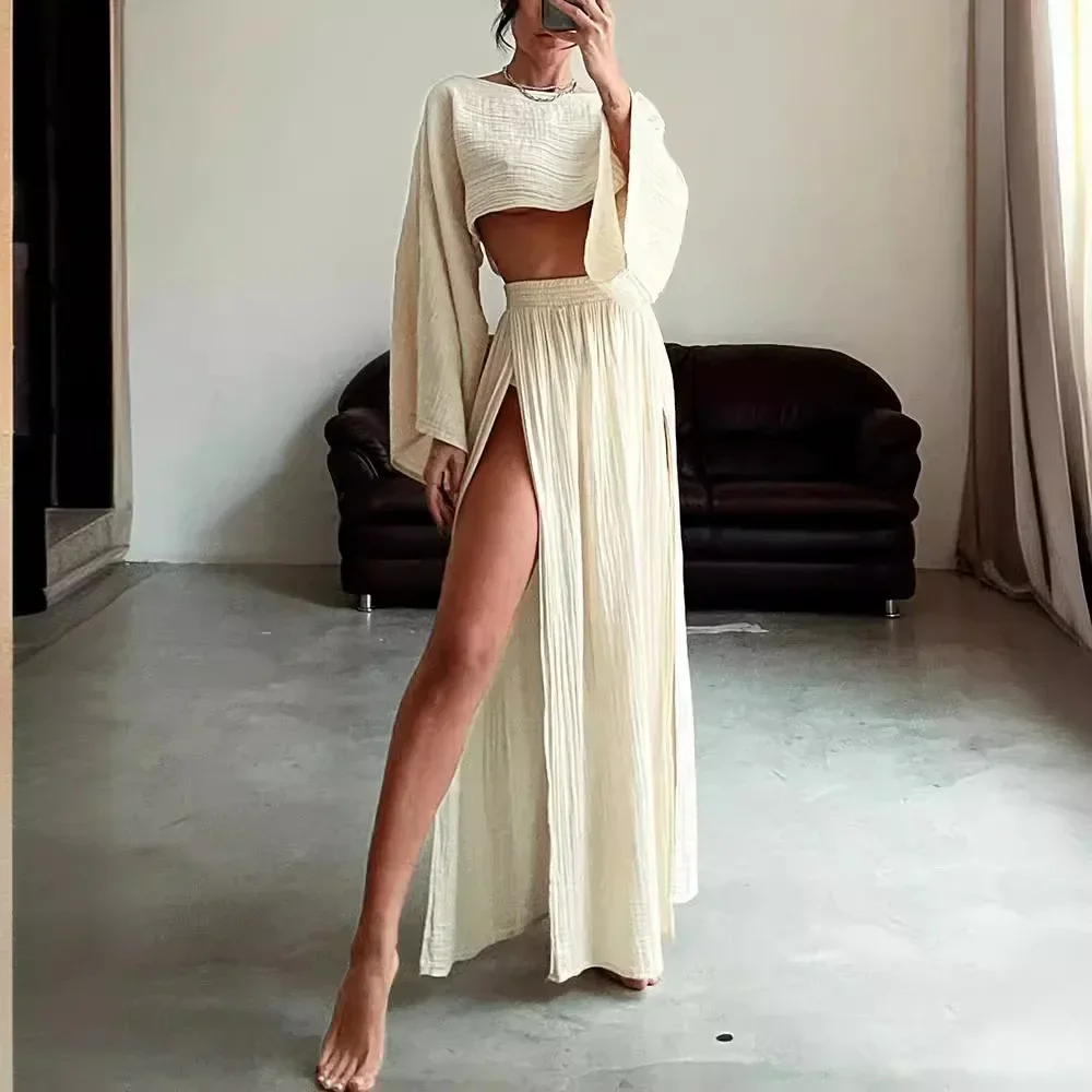 2024 дышащее супермягкое летнее однотонное женское платье в стиле бохо из хлопка и