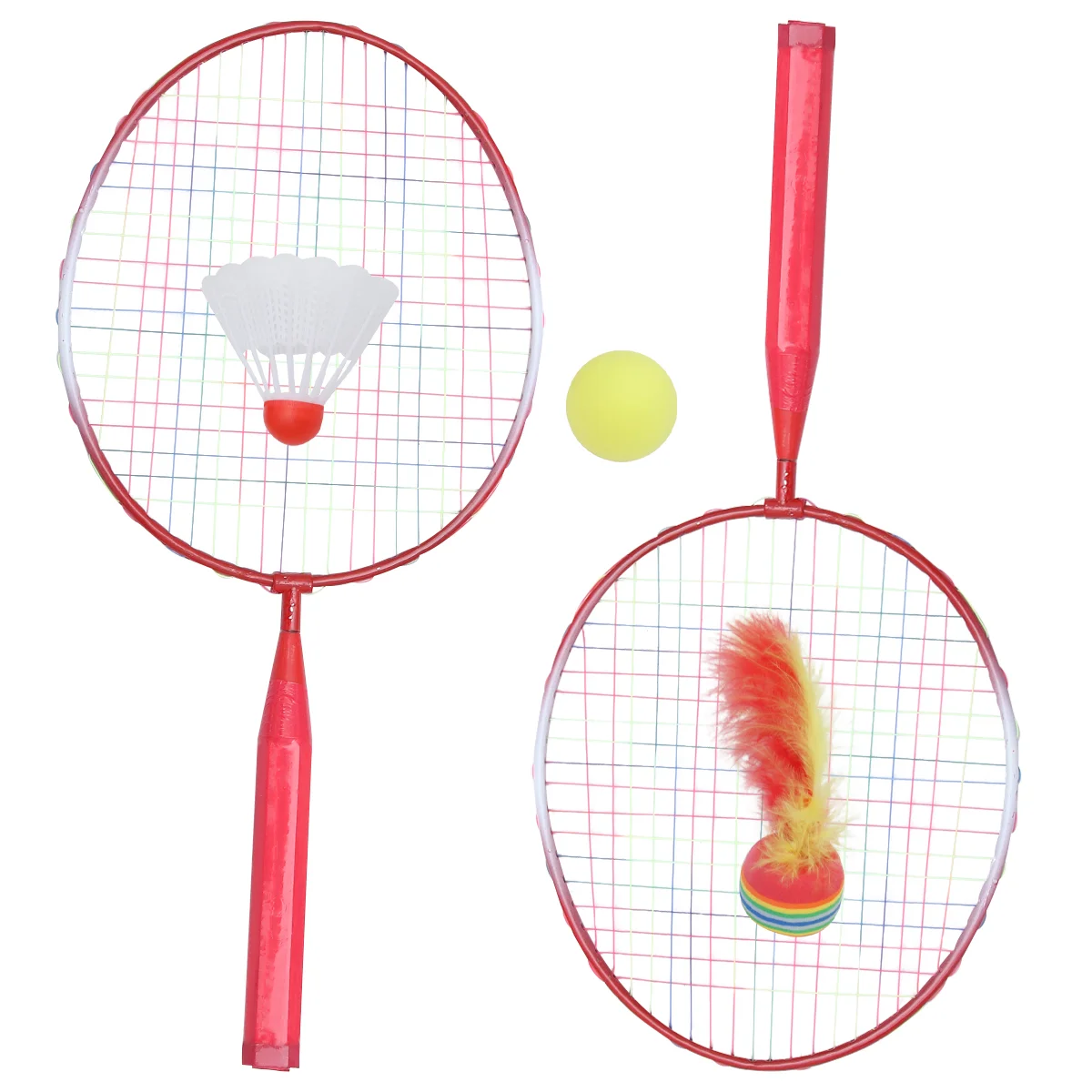 

1 Set Colored Badminton Racket Beginner Training Outdoor Sports Leisure Toys Badminton Set for Kids Children Playing )