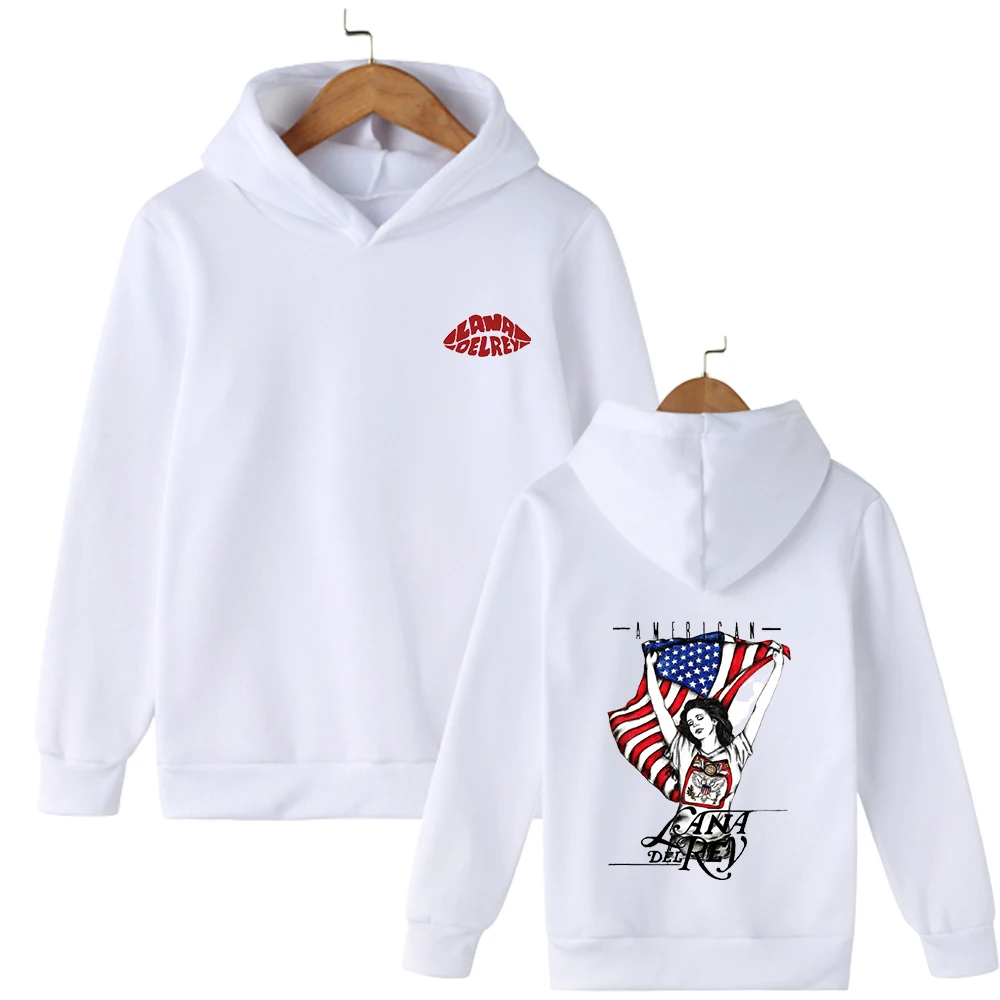 

American Lana Del Rey Singer 2D Fashion Print Hoodie Boys & Girls Four Seasons Pullover For Children Multi-Color Outdoor