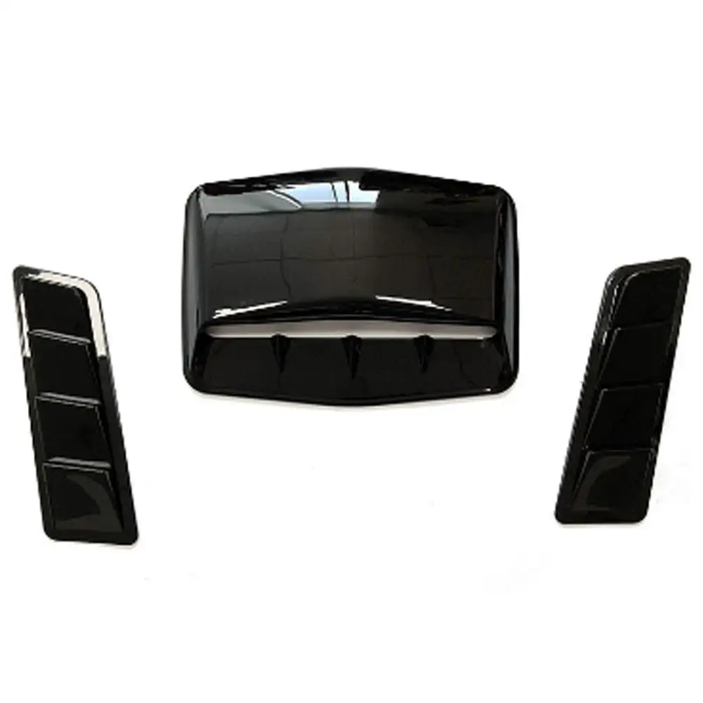 

Universal 3 Pcs Car Hood Scoop Air Outlet Cover Air Flow Intake Vent Sticker Exterior Trim Decorative Cover Modified Accessories