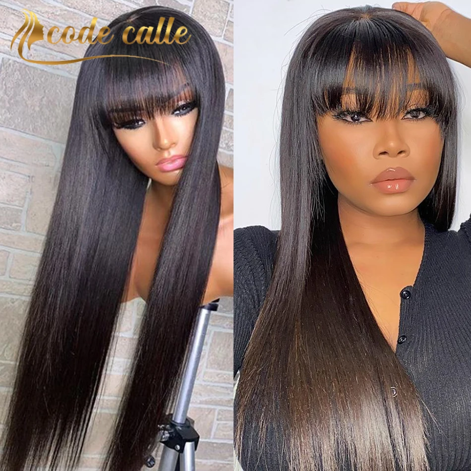 

Straight Woman Human Hair Wigs With Bangs porno de niñas Virgen Full Machine Made Wigs Hair Human Natural Hair Peruvian Wigs