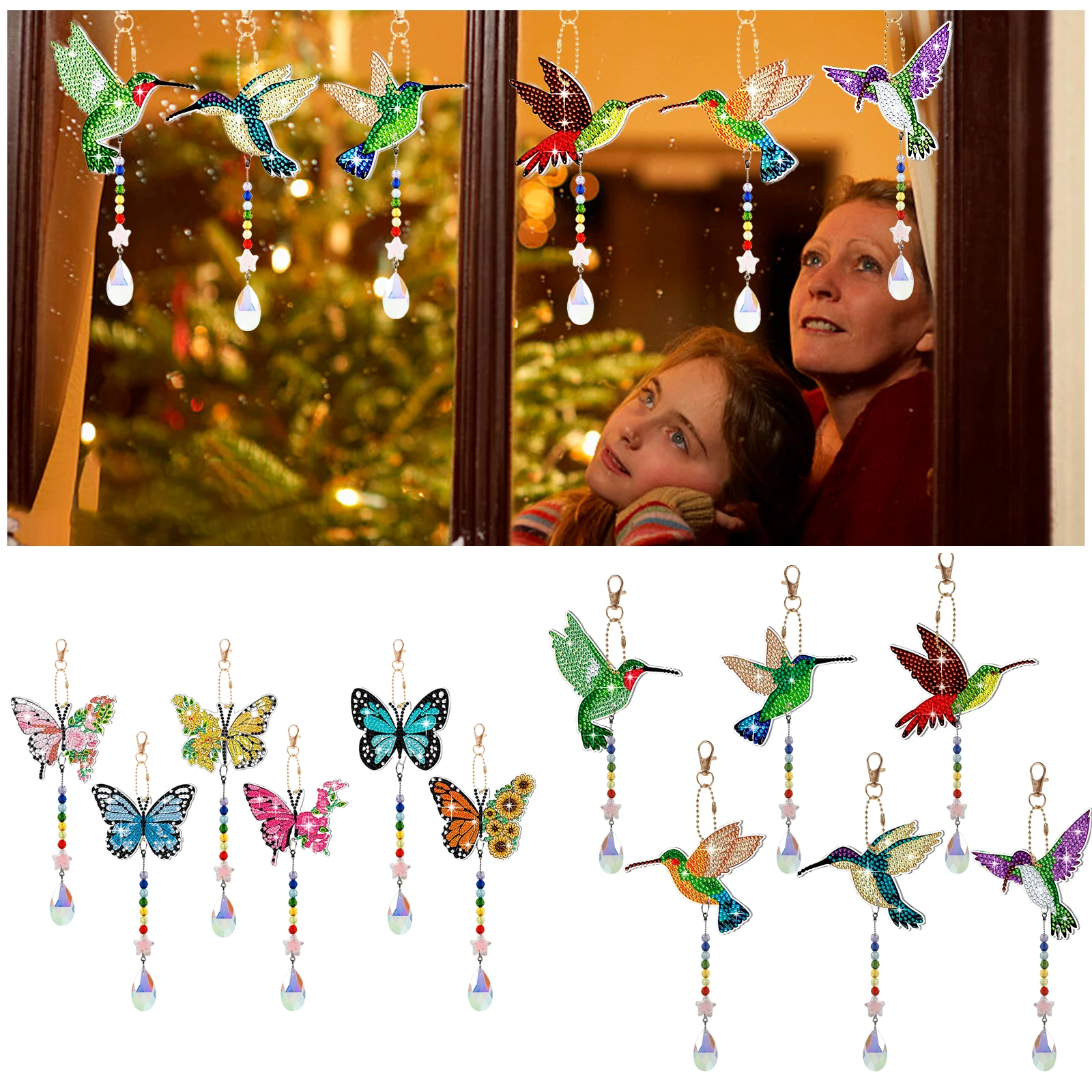 

Алмазная картина «ветряные колокольчики», 6 шт., набор «сделай сам», птица/бабочка, алмазная живопись, художественная подвеска, изысканные двухсторонние алмазы