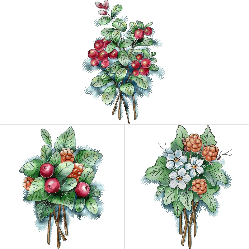 

Набор для вышивки крестиком, Набор для вышивания с осенними фруктами и натюрмортом, 14 шт., 16 шт., 11 шт.