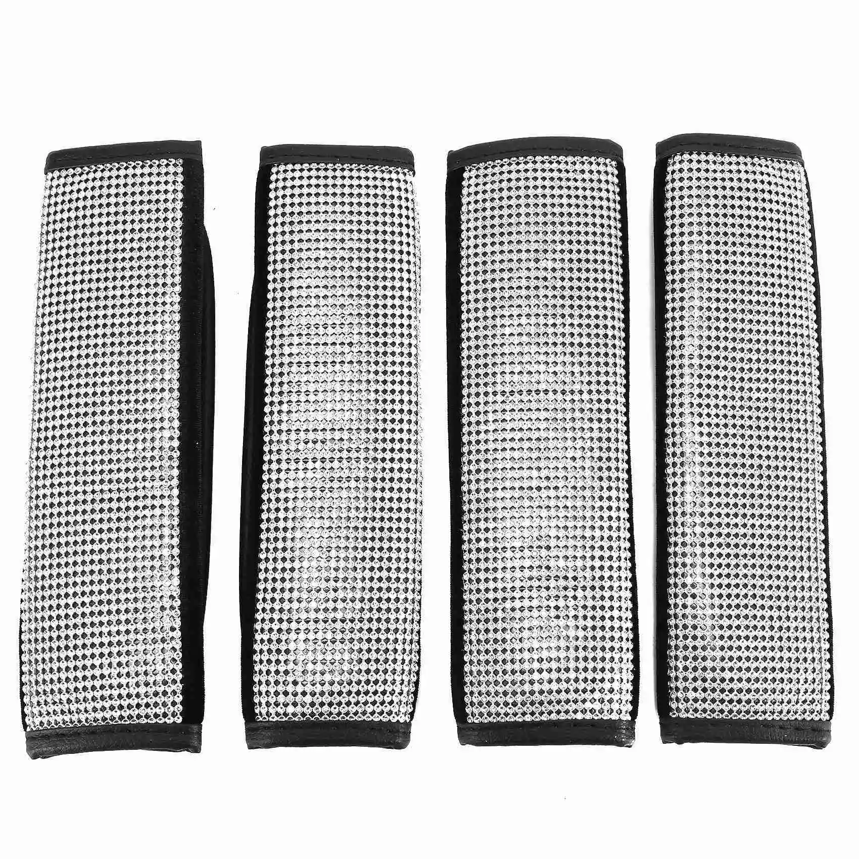 

4 Packs Belt Shoulder Pads, Crystal Car Belt Covers Diamond Car Decor Accessories for
