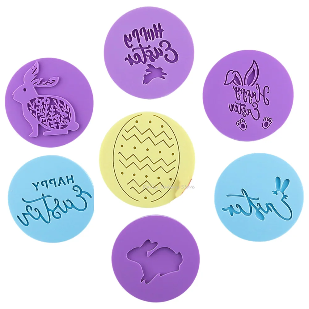 Easter Egg Rabbit Acrylic Cookies Cutter Cute Bunny Stamp Embossed Fondant Sugar Craft Cake Mold Baking Decorating Tools | Дом и сад