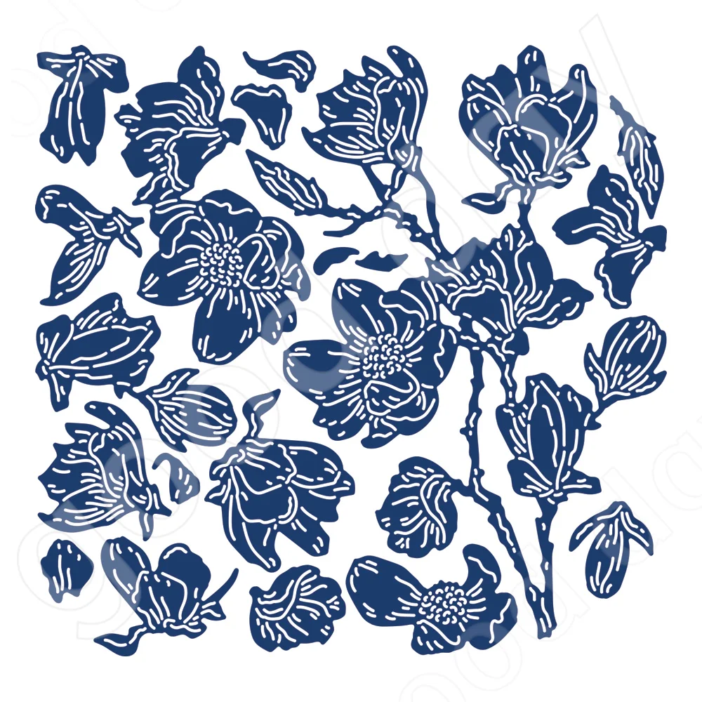 

Arrival New Magical Magnolia Metal Cutting Dies Scrapbook Diary Decoration Stencil Embossing Template Diy Greeting Card Handmade