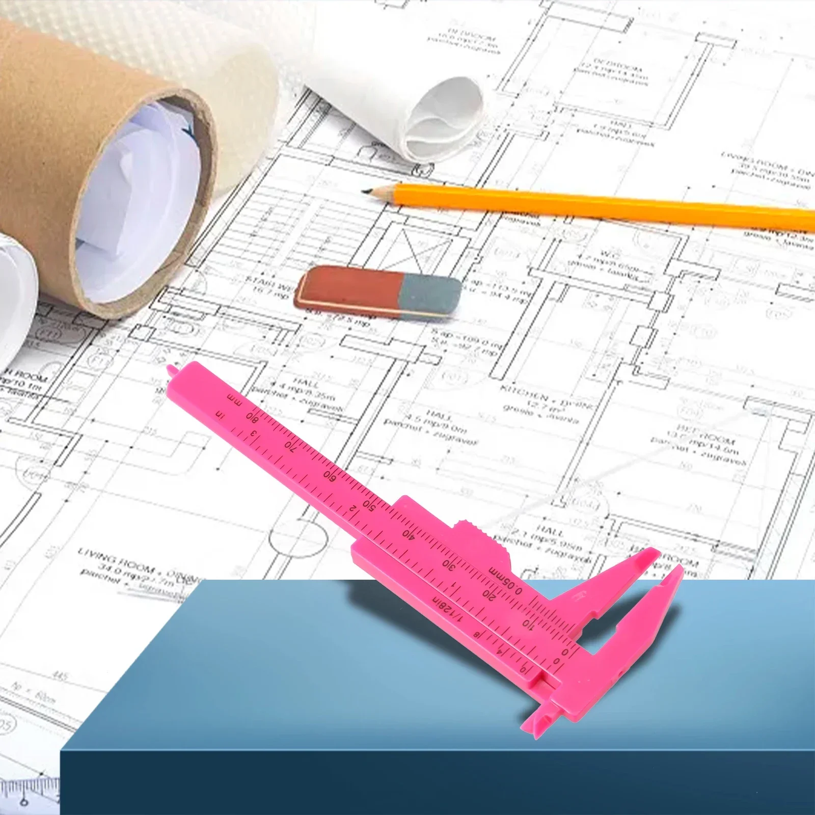 pomiarowy przyrząd do analizy narzędzia pomiarowe suwmiarka z noniuszem plastikowy miernik przesuwny linijka podwójną skalą 0-80mm biżuteria