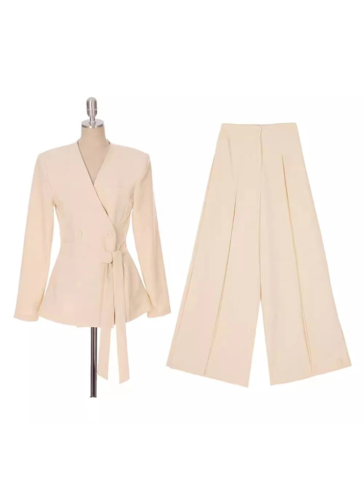 TWOTWINSTYLE однотонный элегантный комплект из двух предметов для женщин v-образный