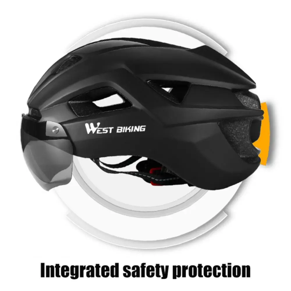 

Ultralight Cycling Safety Helmet Outdoor Motorcycle Bicycle Taillight Helmet Removable Lens Visor Mountain Road Bike Helmet