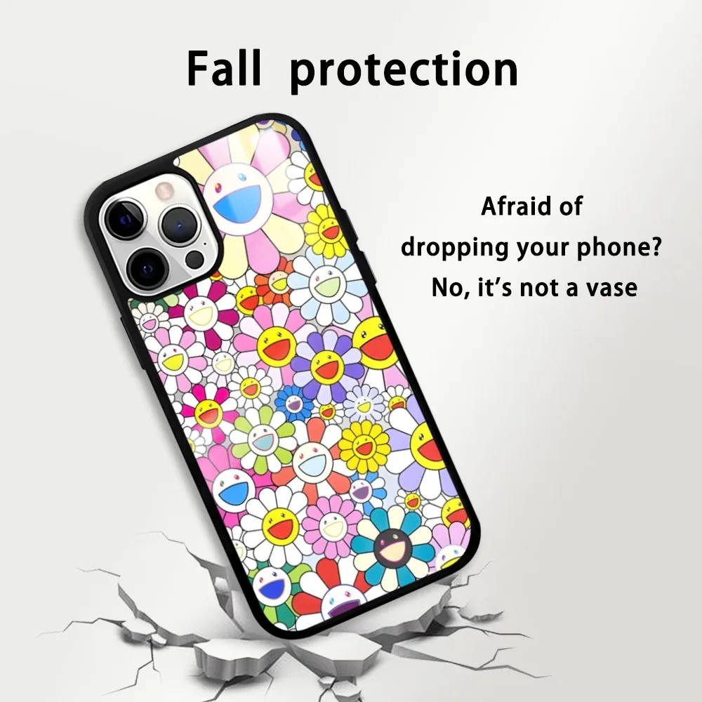 Flower M-Murakami T-Takashis Phone Case For IPhone 16 15 14 13 12 11 Pro Xs Max Mini Plus Celulares Hard Funda