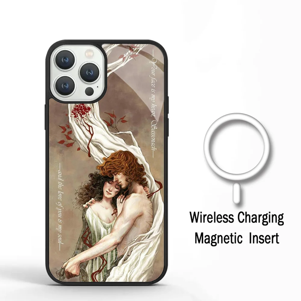 Чехол для телефона Outlander с телешоу iPhone 11 12 13 14 15 Plus Pro Max зеркальный акриловый чехол