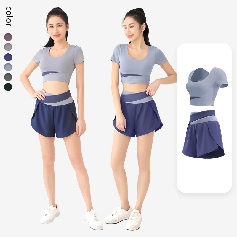 

2023 Splicing Seamless Workout Clothes For Women 2 Pieces Gym Tracksuit Yoga Set Quick Dry High Waist Sport Outfit Fitness Suit