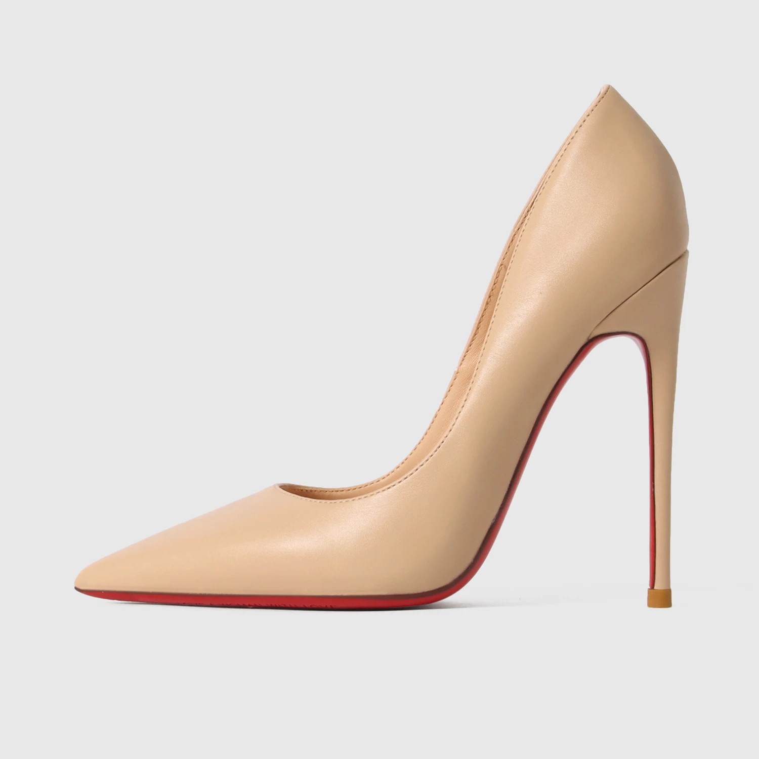 

Women's High Heels Shoes Red Shiny Bottom Brand Classic Pumps 8/12cm Sexy Matte Sheepskin Party Pointed Shallow Wedding Shoes 44