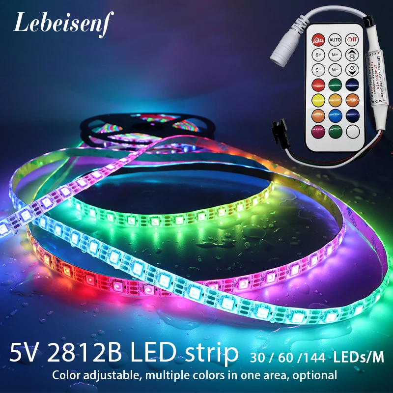 

Светодиодная ленсветильник WS2812 WS2812B RGB, 30/60/144 Led s/m, 21 клавиша, светодиодный контроллер, USB разъем постоянного тока, 5 в постоянного тока, 1 м/2 м/3 ...