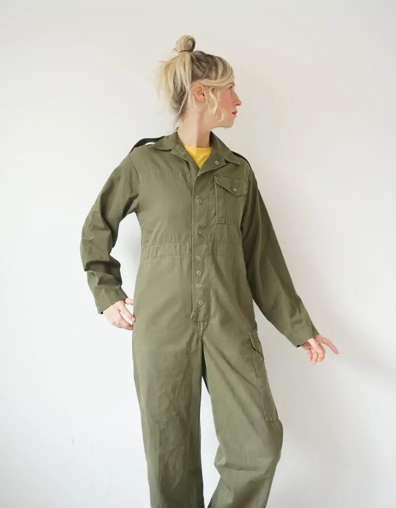Homemade Army green jumpsuit pure cotton tooling spring new thin street shooting star loose large size YUTU&MM casual pants