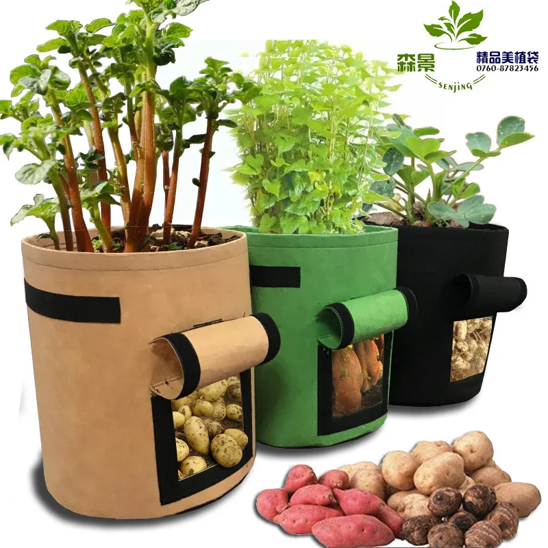 

PET Potato Grow Bags Vegetable Onion Cultivation Planting Bag Garden Seedling Pot Plant Growing Bag Garden Pots Planters