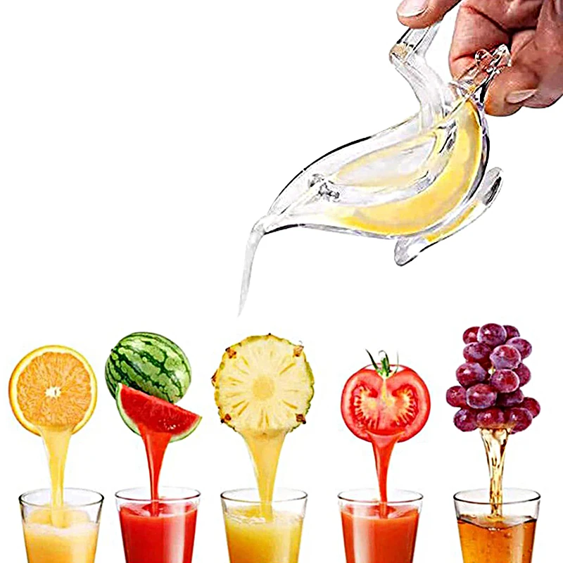 

1pc Cute Portable Plastic Manual Lemon Squeezer Transparent Lemon Squeezer Manual Small Fruit Squeezer Transparent Color