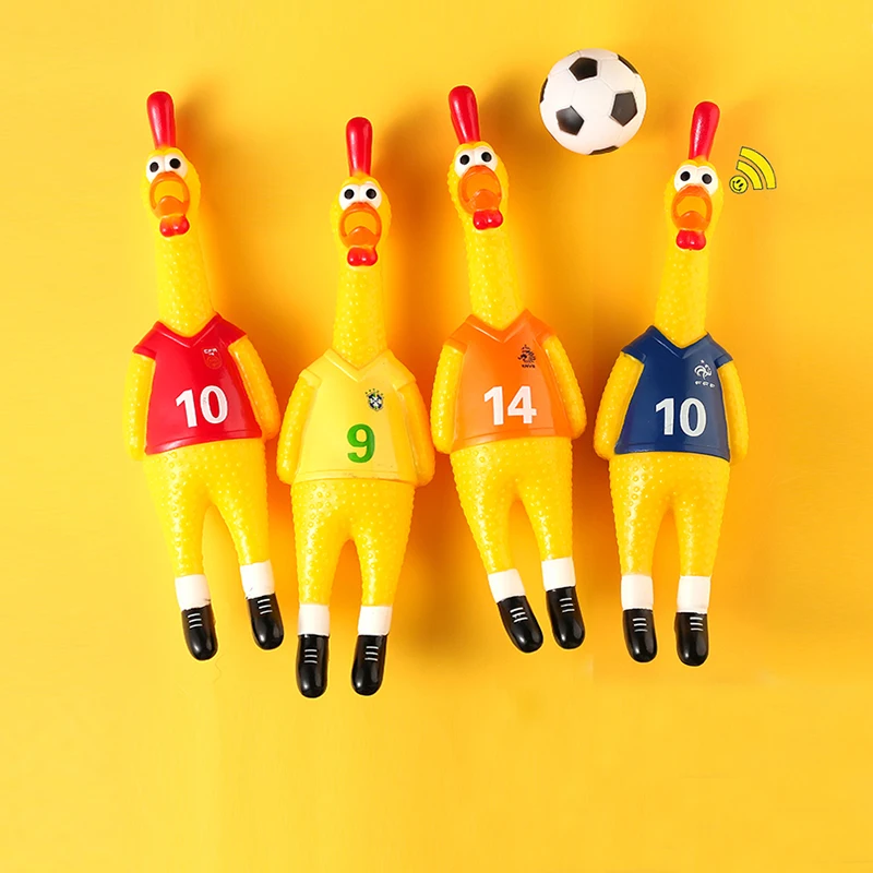 

Durable Funny Yellow Rubber Vent Screaming Chicken Squeeze Sound Toy Pets Dog Decompression Tool Squeak Chew Toys 30CM 35CM