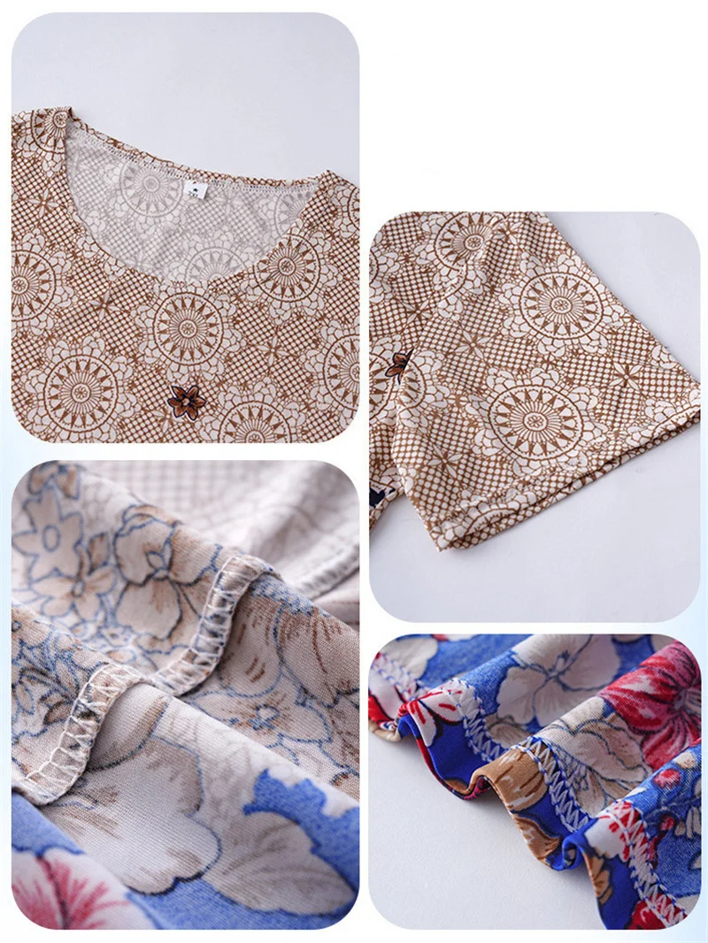 Пижамный комплект для мам 2x L-5XL одежда сна с принтом и коротким рукавом женщин