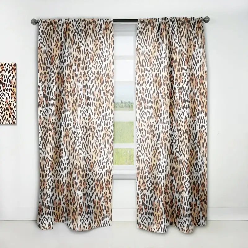 

'Leopard Fur Safari Pattern II' Mid-Century Modern Curtain Panel