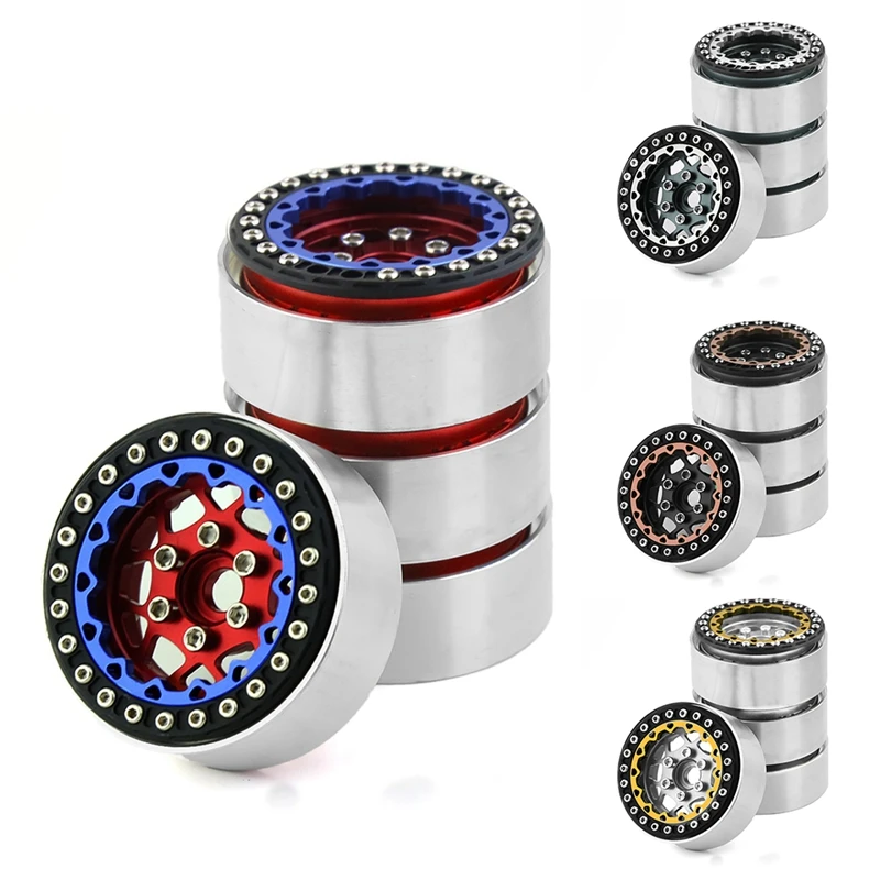 

4PCS 1.9 Metal Beadlock Wheel Hub Wheel Rim For 1/10 RC Crawler Car Axial SCX10 Traxxas TRX4 RC4WD D90 Redcat Gen8