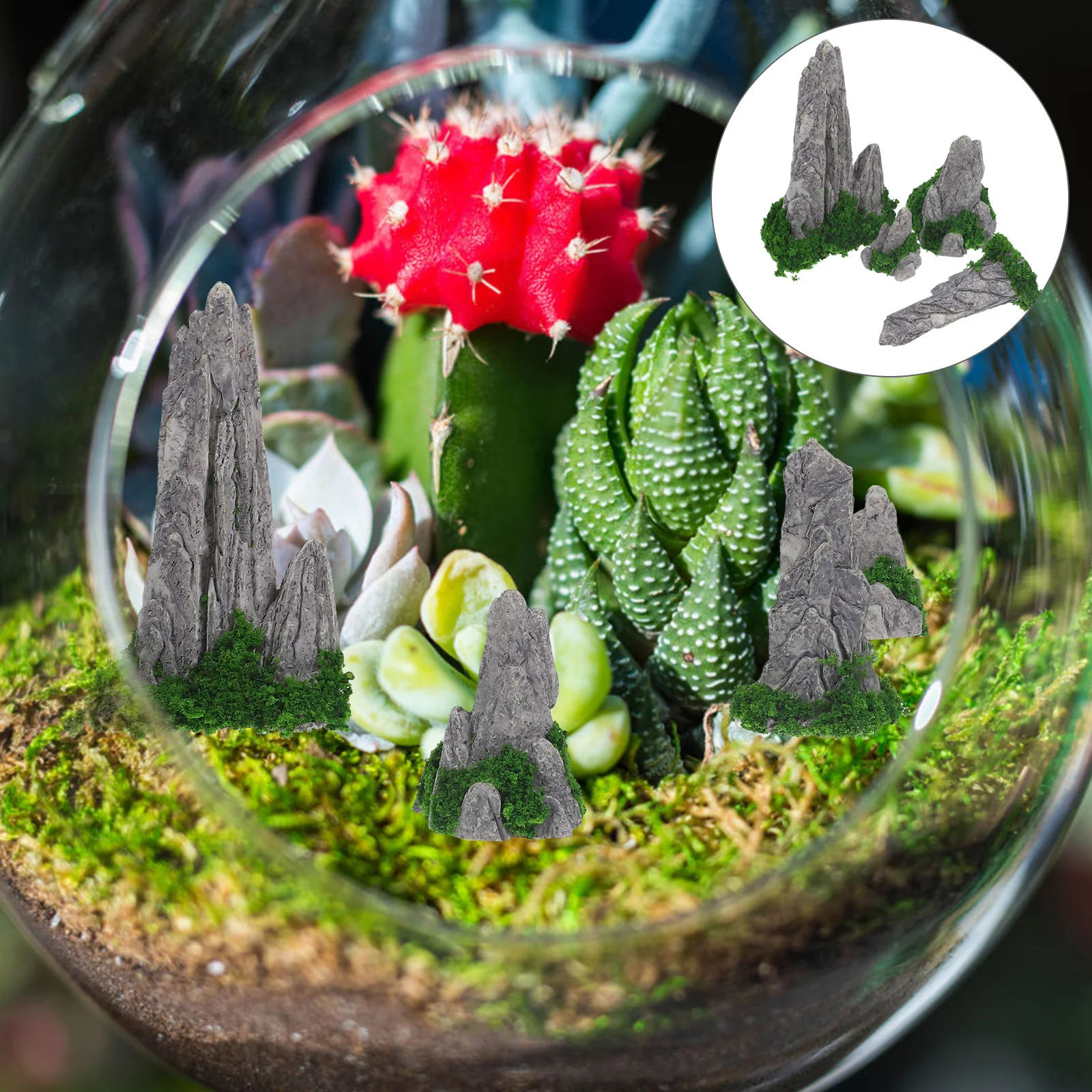 

8Pcs Bonsai Landscaping Mountain Miniature Rockery Micro Landscape Scenery Rockery Bonsai Decor