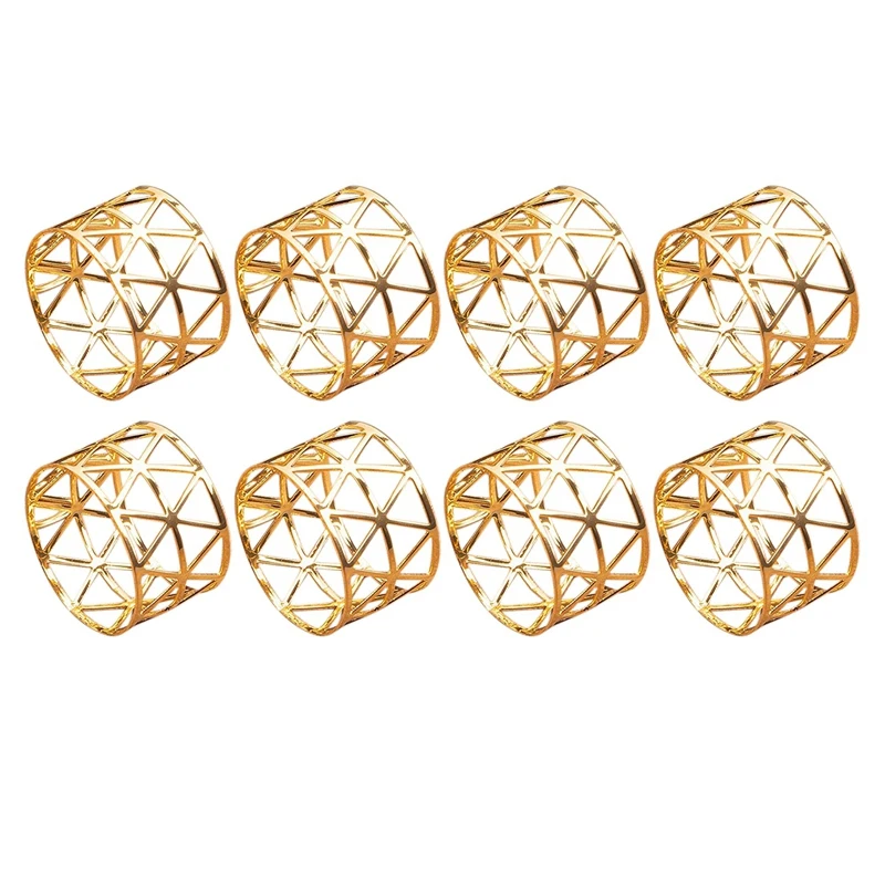 

8 Pcs Of Round Mesh Napkin Ring Holder, Table Set Suitable For Casual Or Formal Occasions And Wedding Parties