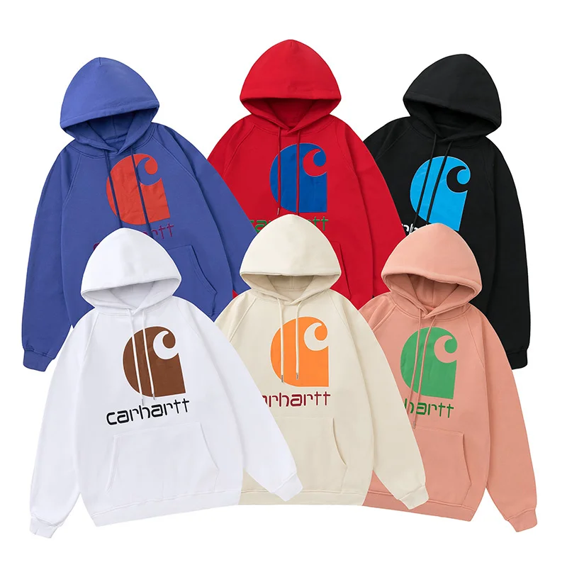 

Carhartt 2022 европейские размеры классические вышитые буквы потертые используемые свободные свитера с капюшоном для мужчин и женщин KH313 #