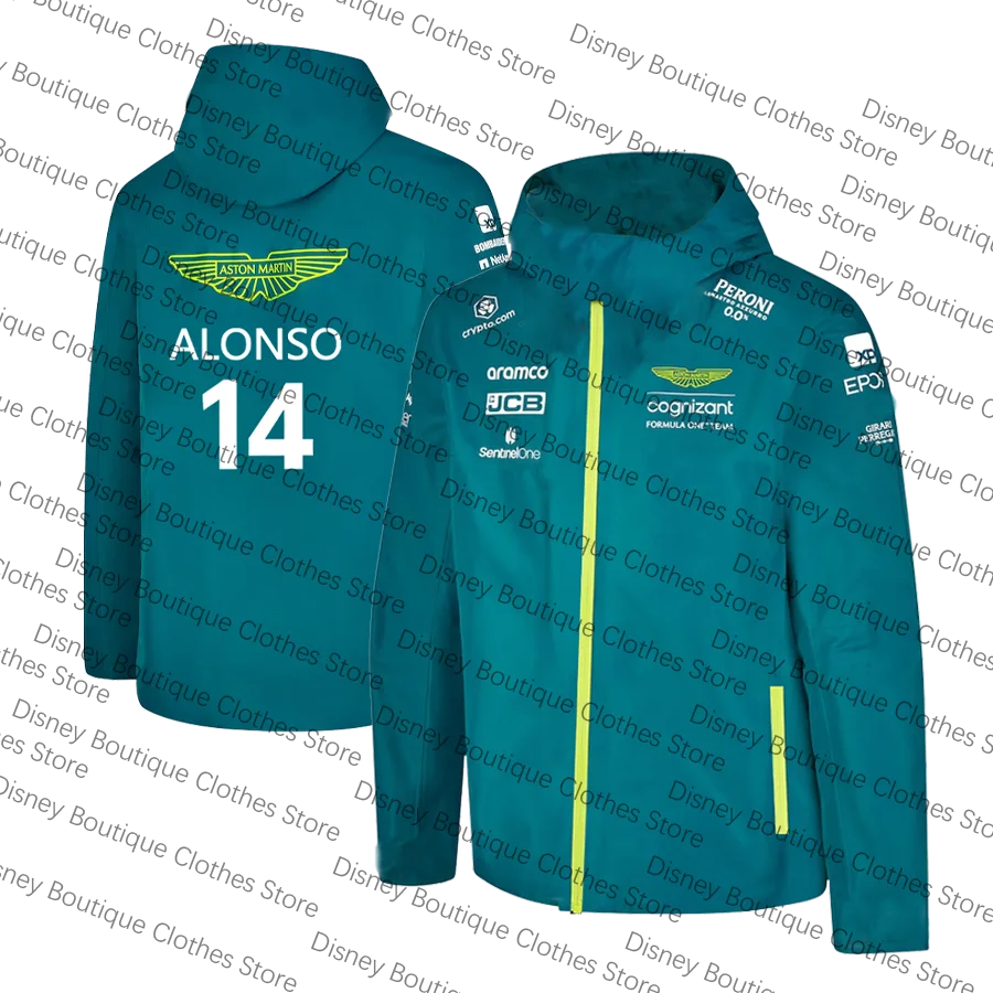 Formula One Aston Martin Racing 2023 Official Driver Edition Fernando Alonso F1 Jacket Men's Ladies Oversized Cycling Camping