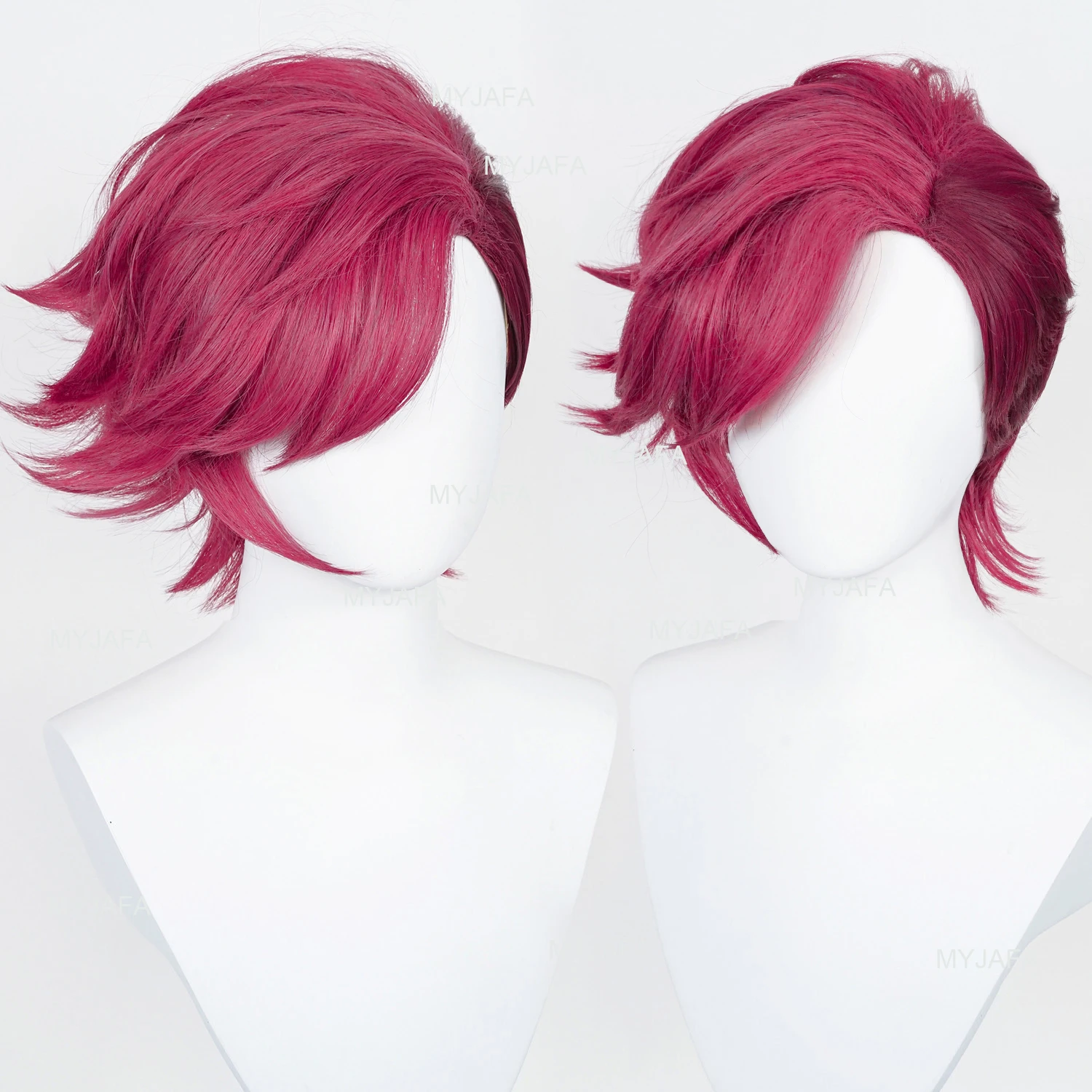 

High Quality Game LOL Arcane Cosplay Vi Wig Synthetic VI Deep Short Resistant Rose 30cm Heat Hair Role Play Anime Wigs + Wig Cap