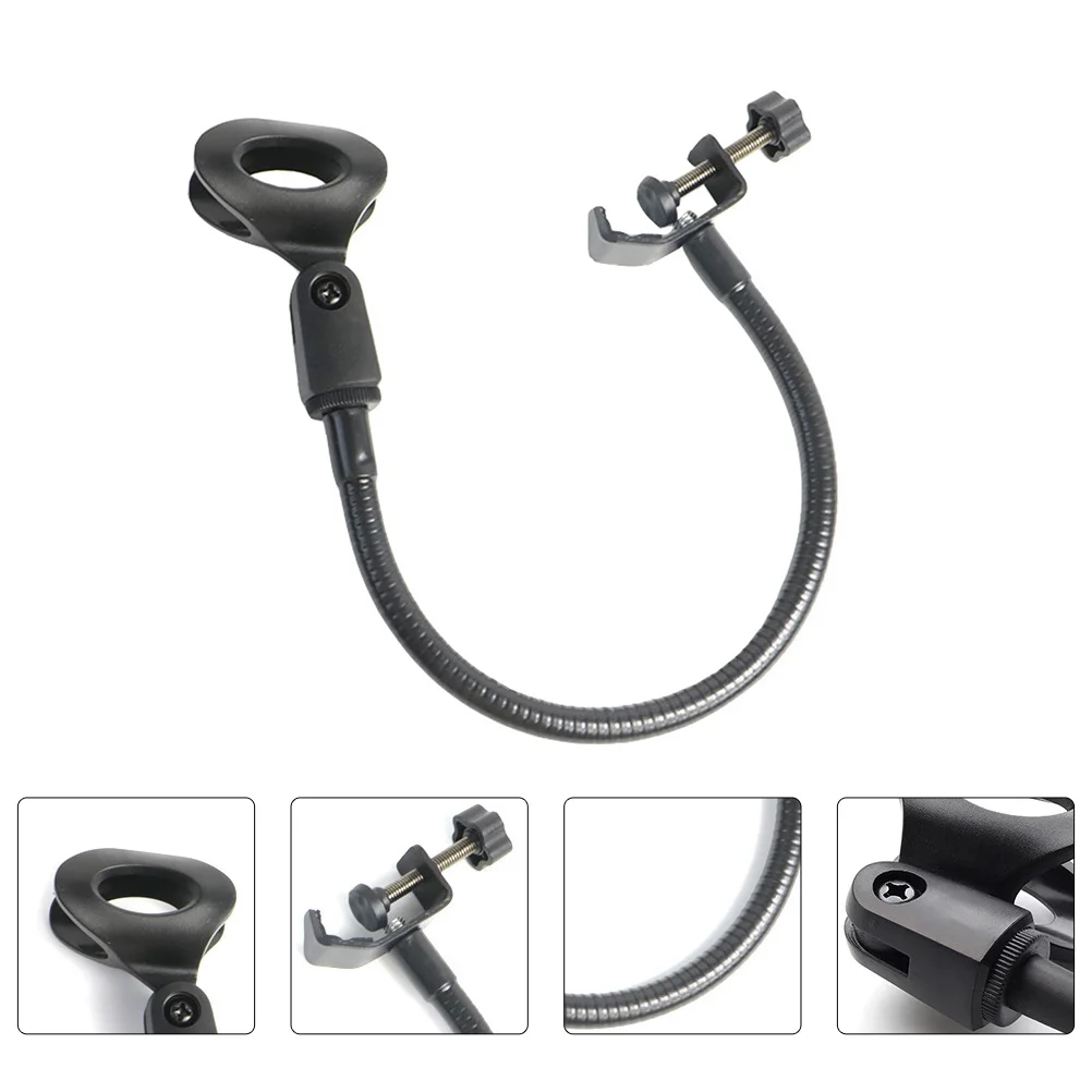 

C-type Clip Rotatable Microphone Rack Creative Microphone Storage Shelf (Black)