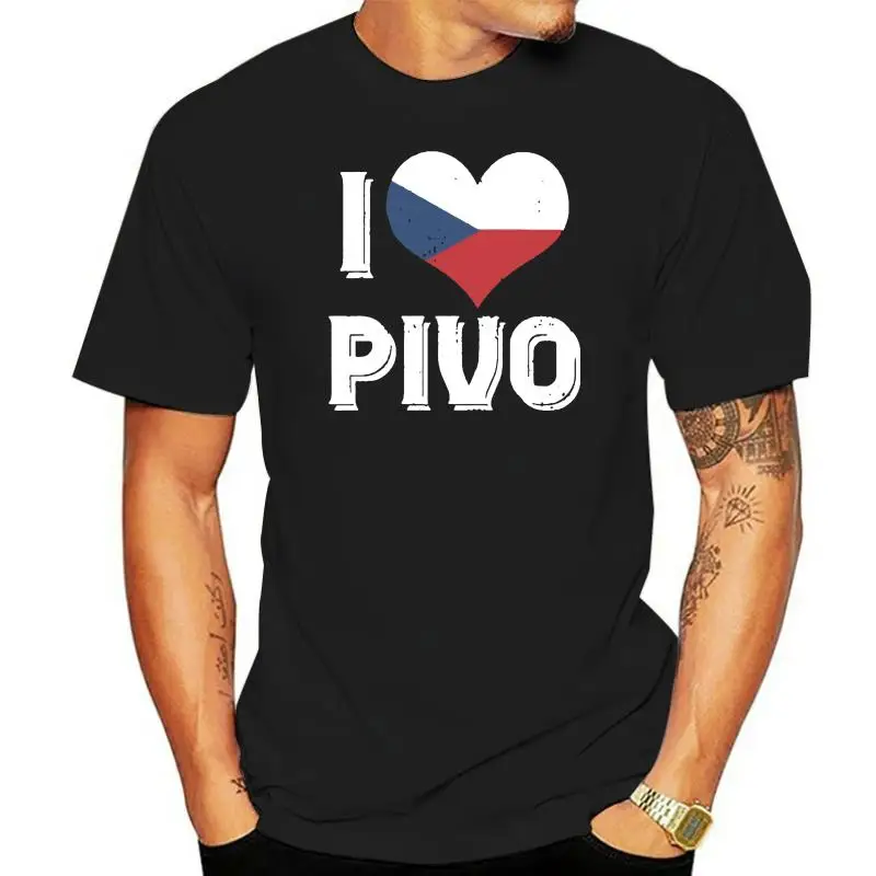 

Футболка Pivo с надписью Love и флагом Чехии для взрослых и девочек, мужские футболки с коротким рукавом, интересный топ с надписью