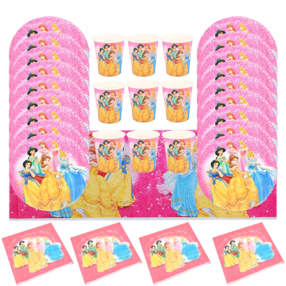 

41pcs/Lot Princess Cartoon Theme Birthday Party Decorations Kids Pretty Cup Plate Napkin for Baby Shower Party Disposable Suppli