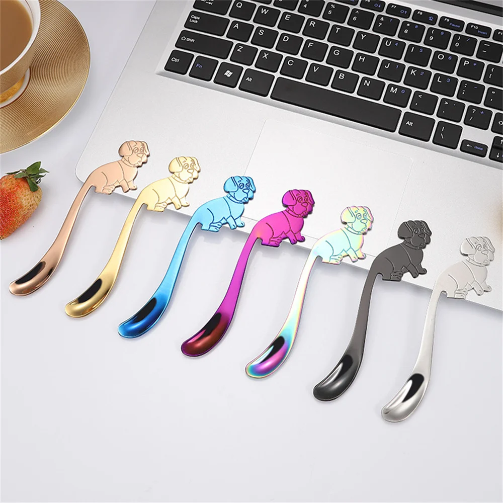 

Dessert Cake Spoon Cute Dog Spoon Dinnerware Coffee Mixing Spoon Children Ice Cream Spoon 1pcs Kitchen Tableware