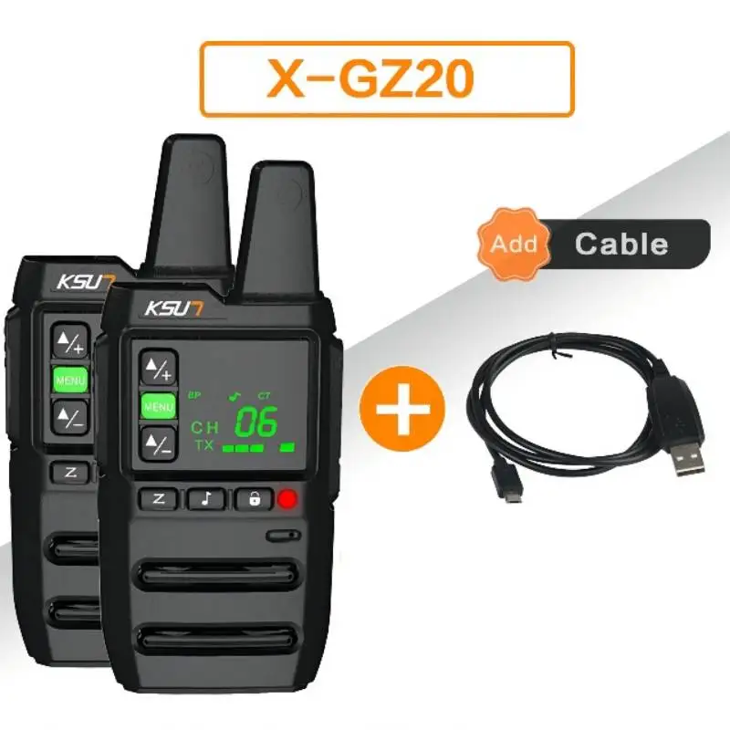 Walkie Talkie 2 Pcs Wireless Set Ham Amateur Radio Receiver Station Pmr Two-way Radio With Free Programming Software KSUT GZ20