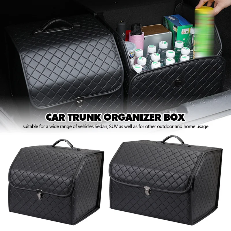

Органайзер для багажника из искусственной кожи, складная коробка для хранения, органайзер для багажника автомобиля, внедорожника, сумка дл...