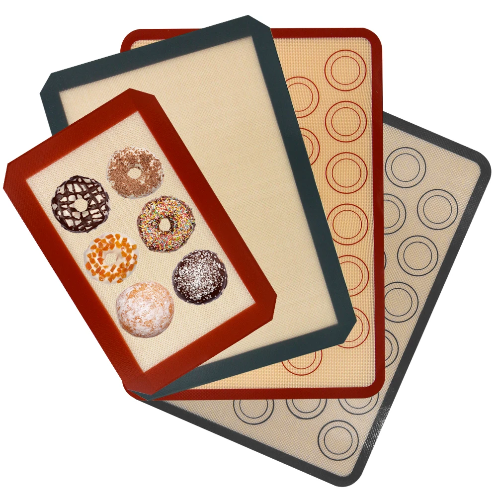 Силиконовый выпечка пирожных макарон коврик для противни выпекания миндальное