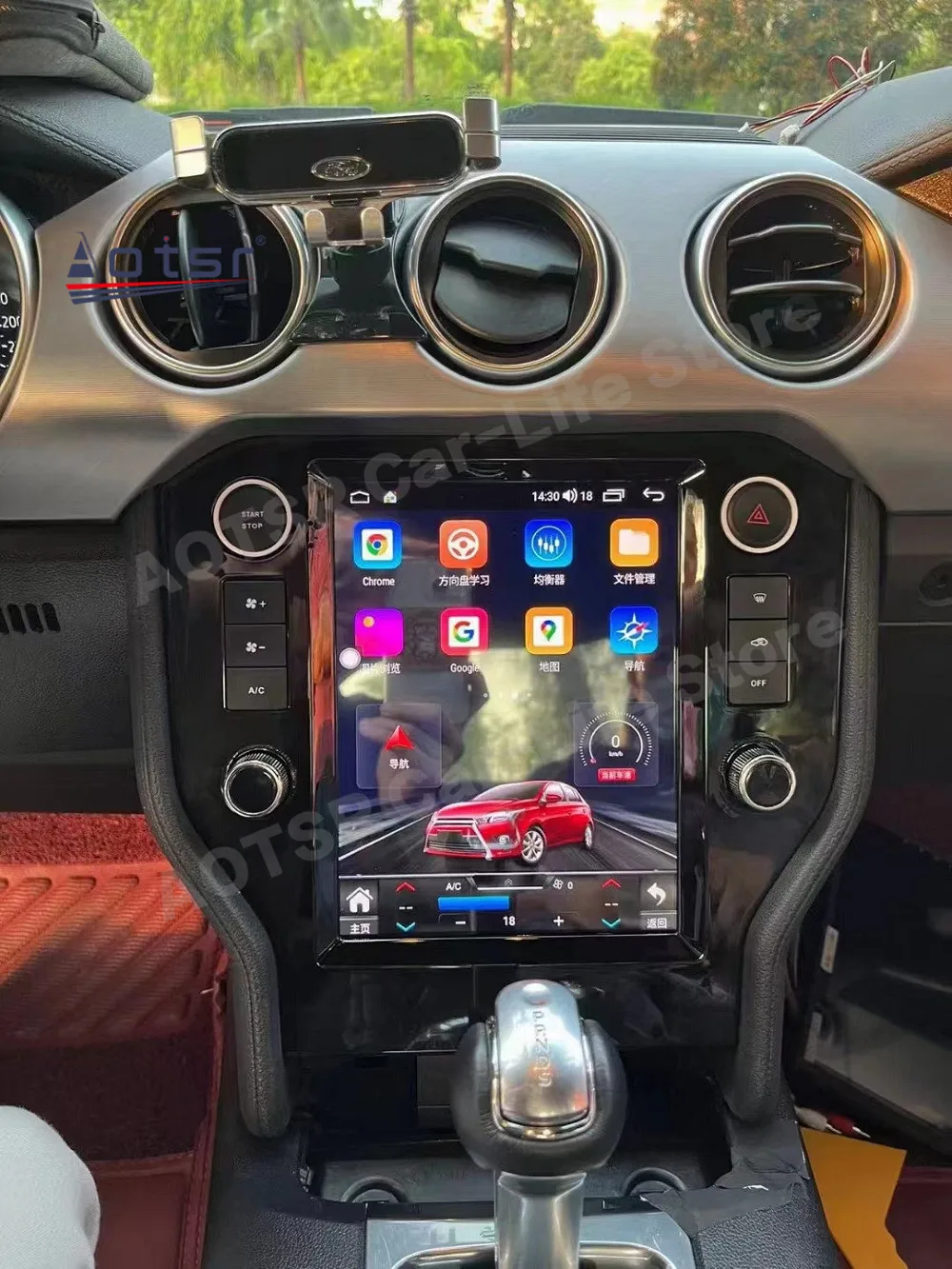 Мультимедийный радиоприемник на Android с Тесла-экраном для Ford Mustang 2015 2016 2017 2018 2019 2020