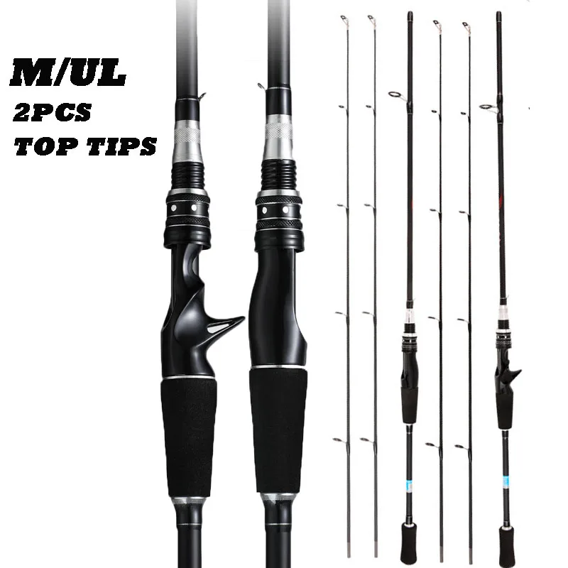 

Ultralight M/UL 2 PCS Top Tips Carbon Fishing Rod 1.65/1.8m Spinning/Casting Fishing Pole For Reservoir River Goods For Fishing