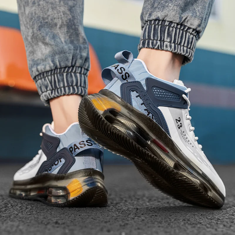 Fashion Men Cushioning Road Running Shoes AIR PU Leather Waterproof Anti Slip Jogging Male Sneakers Men Casual Shoes Promotiom