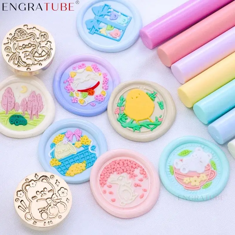 

Wax Seal Stamp Bear Cat Rabbit Piggy Pet Animals Vintage Craft Supplies Envelope Wedding Decoration Sealing Scrapbooking