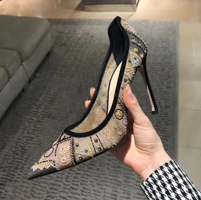 

New Designer Shoes Woman 2022 Luxury Fashion Women Pumps Slip On High Heels Chaussures Femme Sexy Pointed Toe Office Ladies Shoe