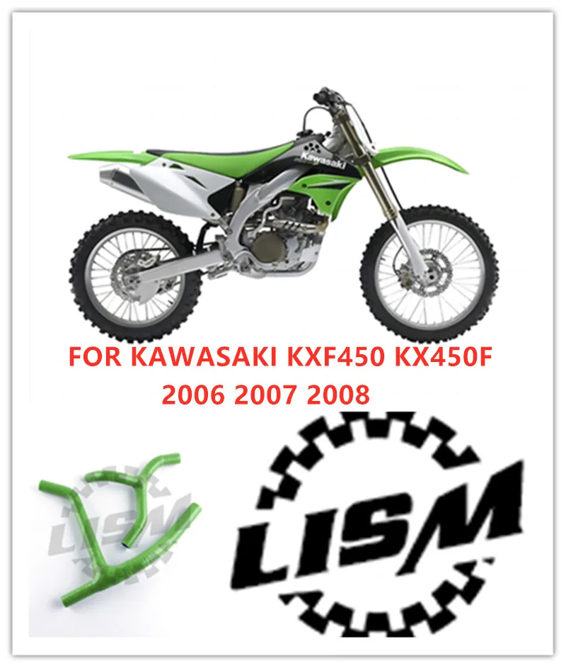 

2pcs Motorcycle Silicone Radiator Coolant Y Hose FOR KAWASAKI KXF450 KX450F 2006 2007 2008 Replacement Part Upper and Lower